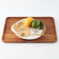 hapun pottery パスタ・カレー皿 フラワー 黄 hapun pottery 陶磁器作家もの