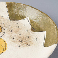 hapun pottery パスタ・カレー皿 フラワー 黄 hapun pottery 陶磁器作家もの
