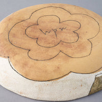 hapun pottery パスタ・カレー皿 フラワー 黄 hapun pottery 陶磁器作家もの