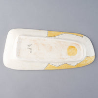 hapun pottery 変形プレート フラワー 黄 hapun pottery 陶磁器作家もの