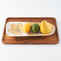 hapun pottery 変形プレート フラワー 黄 hapun pottery 陶磁器作家もの