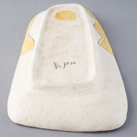 hapun pottery 変形プレート フラワー 黄 hapun pottery 陶磁器作家もの