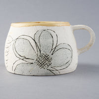 hapun pottery カップ フラワー 青 hapun pottery 陶磁器作家もの