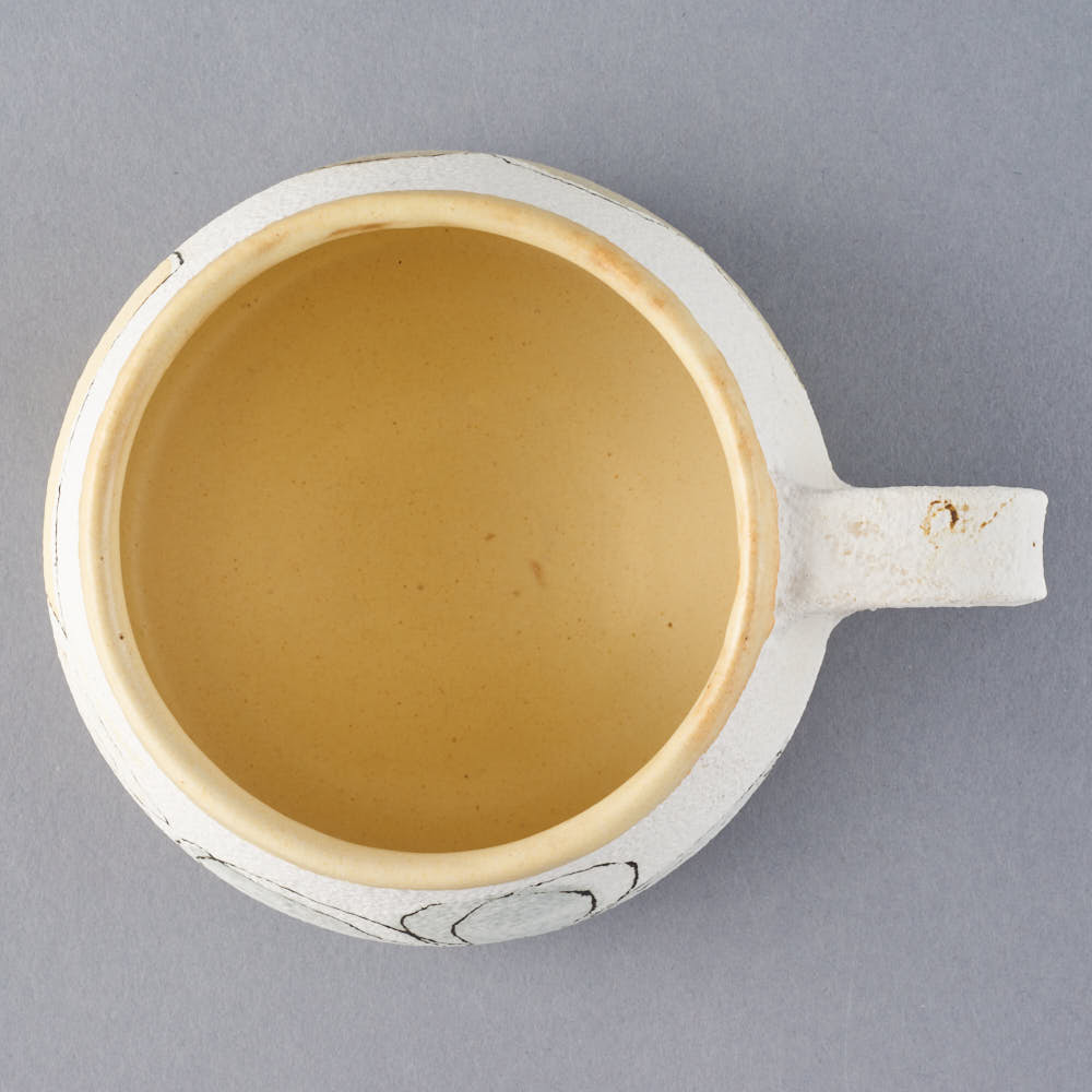 hapun pottery カップ フラワー 青 hapun pottery 陶磁器作家もの