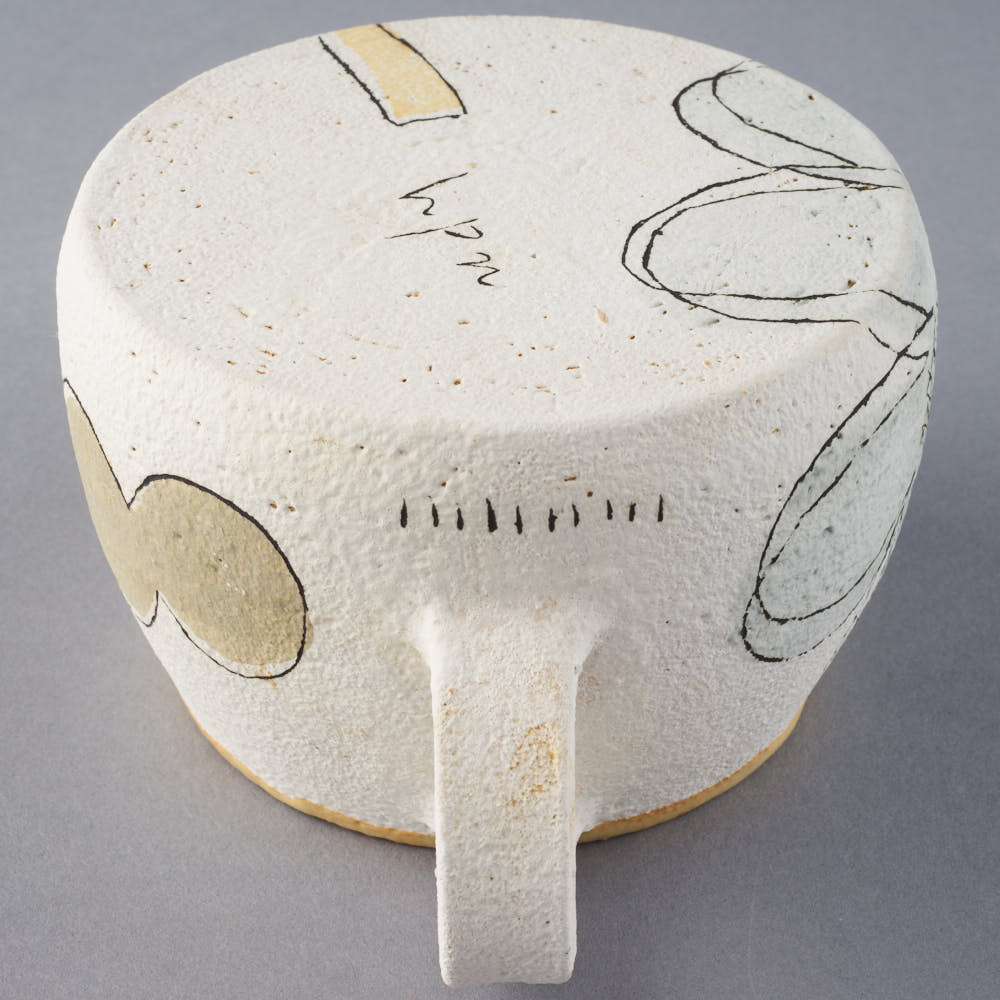 hapun pottery カップ フラワー 青 hapun pottery 陶磁器作家もの