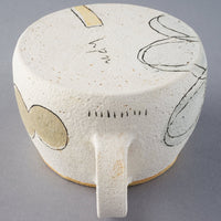 hapun pottery カップ フラワー 青 hapun pottery 陶磁器作家もの