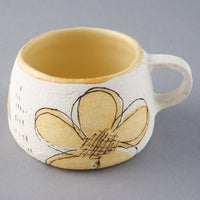 hapun pottery カップ フラワー 黄 hapun pottery 陶磁器作家もの