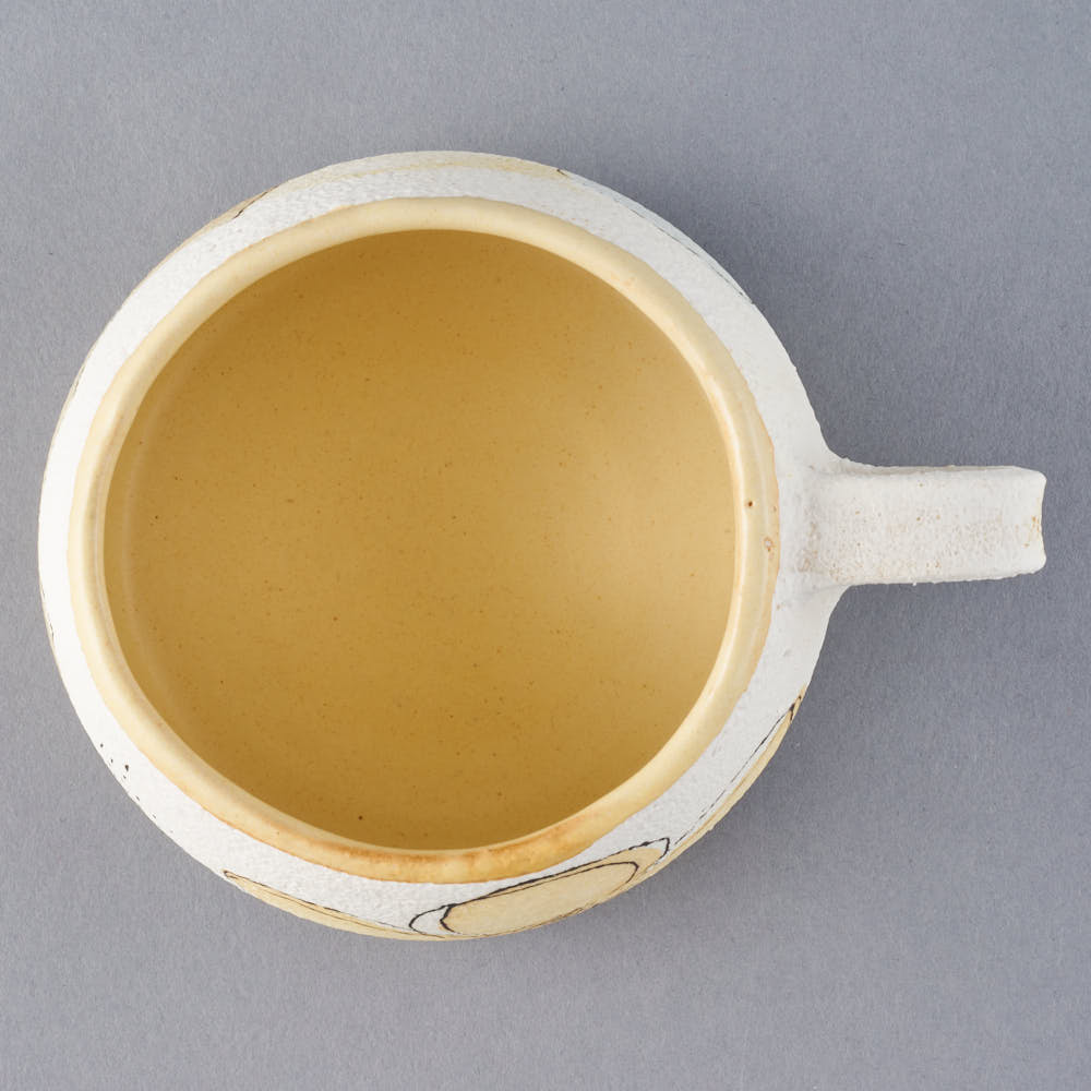 hapun pottery カップ フラワー 黄 hapun pottery 陶磁器作家もの