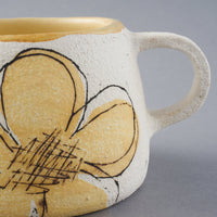 hapun pottery カップ フラワー 黄 hapun pottery 陶磁器作家もの