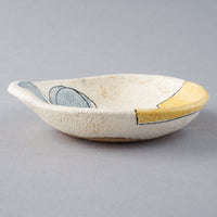 hapun pottery 小鉢 フラワー 青 hapun pottery 陶磁器作家もの