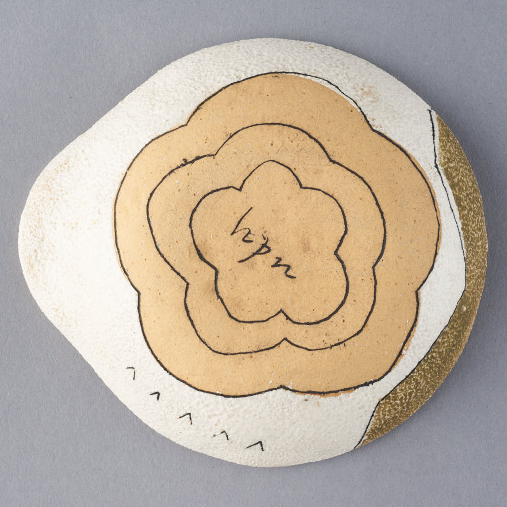hapun pottery 小鉢 フラワー 黄 hapun pottery 陶磁器作家もの