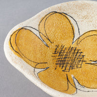 hapun pottery 小鉢 フラワー 黄 hapun pottery 陶磁器作家もの