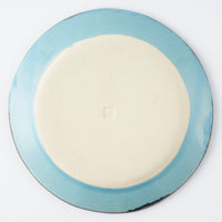 作家 久保雅裕 イッチン フラワー リム皿 S ライトブルー 作家 久保雅裕 陶磁器作家もの