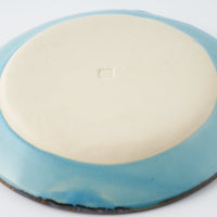 作家 久保雅裕 イッチン フラワー リム皿 S ライトブルー 作家 久保雅裕 陶磁器作家もの