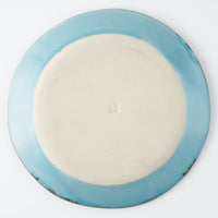 作家 久保雅裕 イッチン フラワー リム皿 M ライトブルー 作家 久保雅裕 陶磁器作家もの