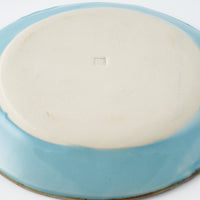 作家 久保雅裕 イッチン フラワー リム皿 M ライトブルー 作家 久保雅裕 陶磁器作家もの