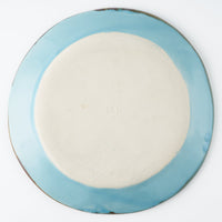 作家 久保雅裕 イッチン フラワー リム皿 L ライトブルー 作家 久保雅裕 陶磁器作家もの