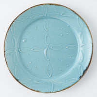 作家 久保雅裕 イッチン レトロ リム皿 S ライトブルー 作家 久保雅裕 陶磁器作家もの
