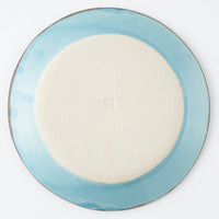 作家 久保雅裕 イッチン レトロ リム皿 S ライトブルー 作家 久保雅裕 陶磁器作家もの