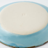 作家 久保雅裕 イッチン レトロ リム皿 S ライトブルー 作家 久保雅裕 陶磁器作家もの