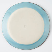 作家 久保雅裕 イッチン レトロ リム皿 M ライトブルー 作家 久保雅裕 陶磁器作家もの