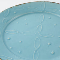 作家 久保雅裕 イッチン レトロ リム皿 M ライトブルー 作家 久保雅裕 陶磁器作家もの