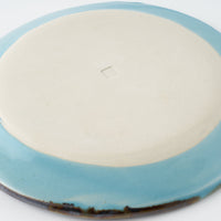 作家 久保雅裕 イッチン レトロ リム皿 M ライトブルー 作家 久保雅裕 陶磁器作家もの