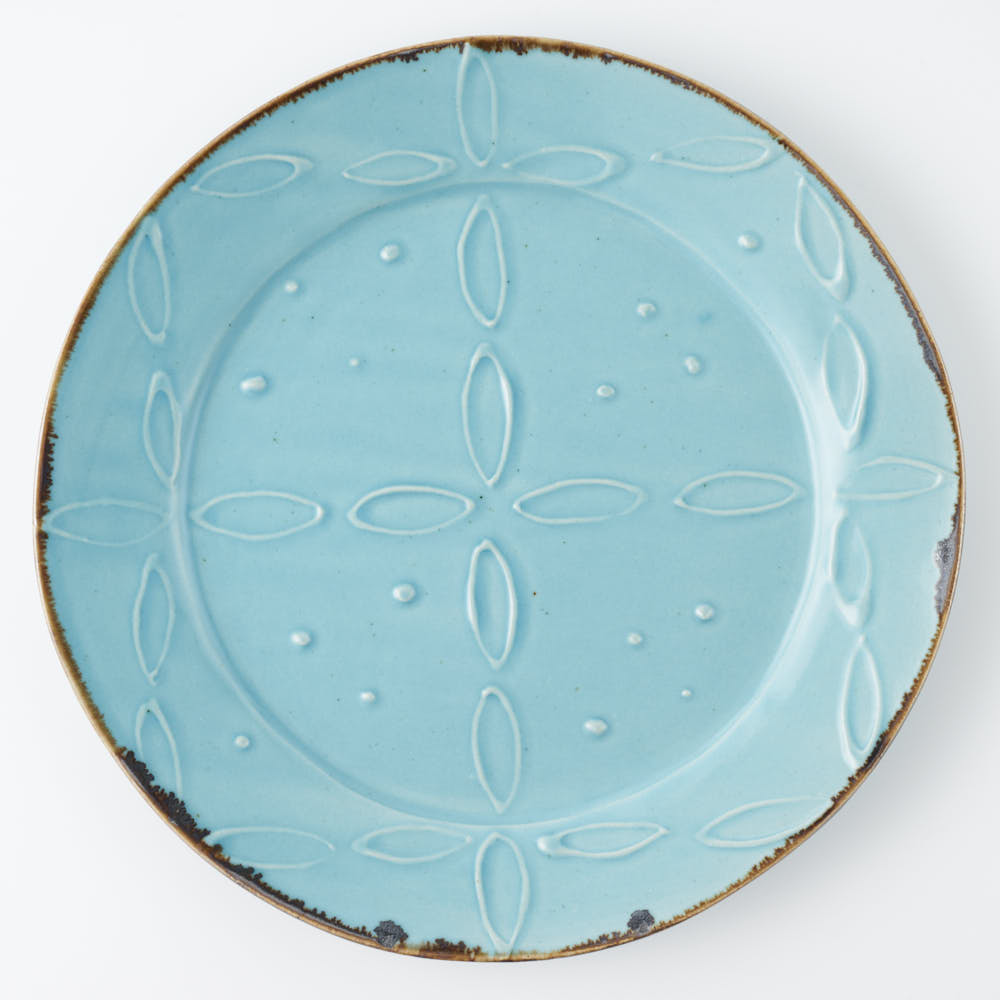 作家 久保雅裕 イッチン レトロ リム皿 L ライトブルー ¥5,720 大人の