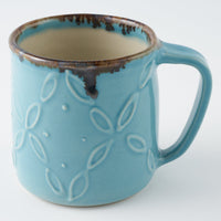 作家 久保雅裕 イッチン レトロマグカップ ライトブルー 作家 久保雅裕 陶磁器作家もの