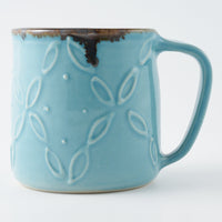 作家 久保雅裕 イッチン レトロマグカップ ライトブルー 作家 久保雅裕 陶磁器作家もの