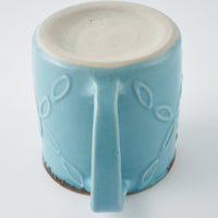 作家 久保雅裕 イッチン レトロマグカップ ライトブルー 作家 久保雅裕 陶磁器作家もの