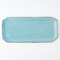 作家 久保雅裕 イッチン レトロプレート ライトブルー 作家 久保雅裕 陶磁器作家もの