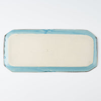 作家 久保雅裕 イッチン レトロプレート ライトブルー 作家 久保雅裕 陶磁器作家もの