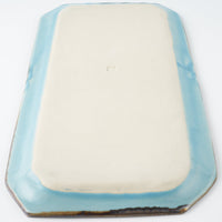 作家 久保雅裕 イッチン レトロプレート ライトブルー 作家 久保雅裕 陶磁器作家もの