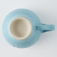 作家 久保雅裕 イッチン フラワー マグカップ ライトブルー 作家 久保雅裕 陶磁器作家もの