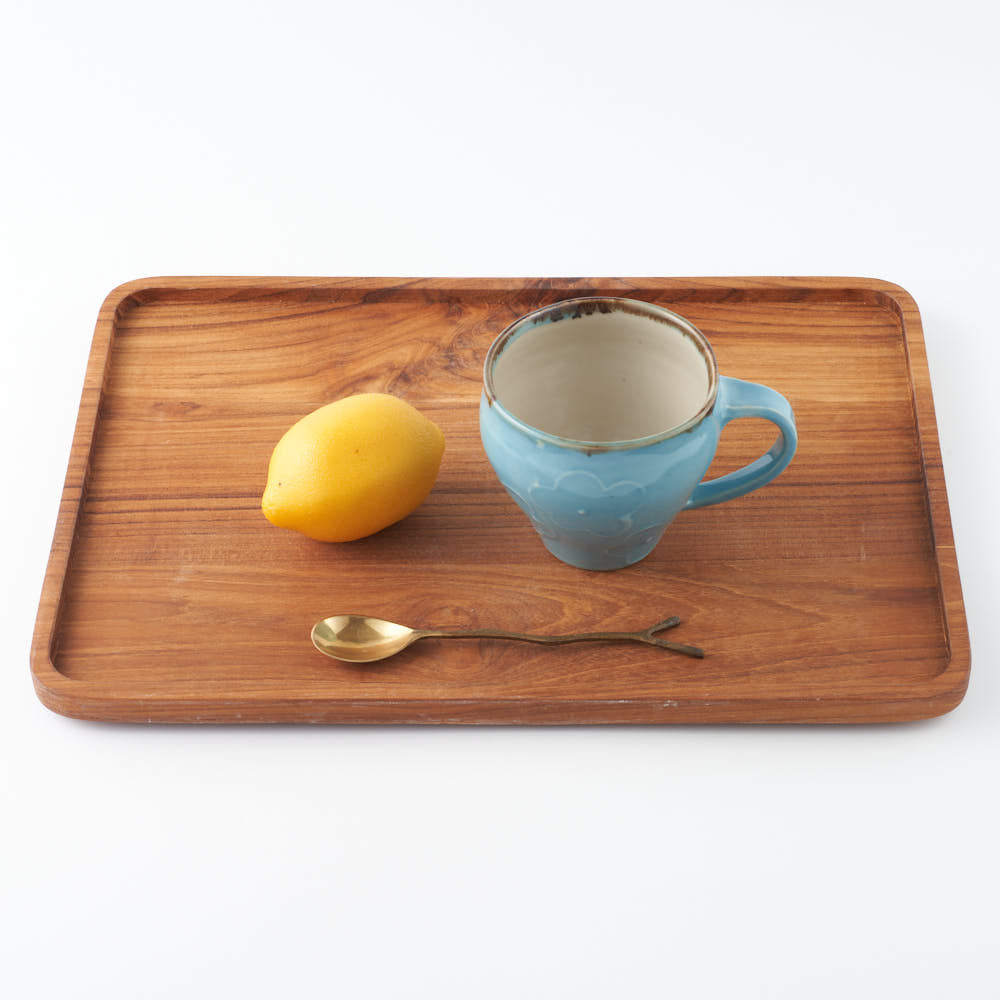 作家 久保雅裕 イッチン フラワー マグカップ ライトブルー 作家 久保雅裕 陶磁器作家もの