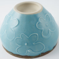 作家 久保雅裕 イッチン フラワー フリーボール ライトブルー 作家 久保雅裕 陶磁器作家もの