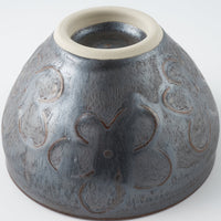 作家 久保雅裕 イッチン フラワー フリーボール ブラック 作家 久保雅裕 陶磁器作家もの