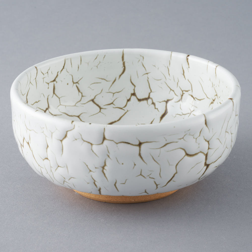 日ノ出窯 龍爪梅花皮 鉢 白 (12cm) 日ノ出窯 陶磁器作家もの