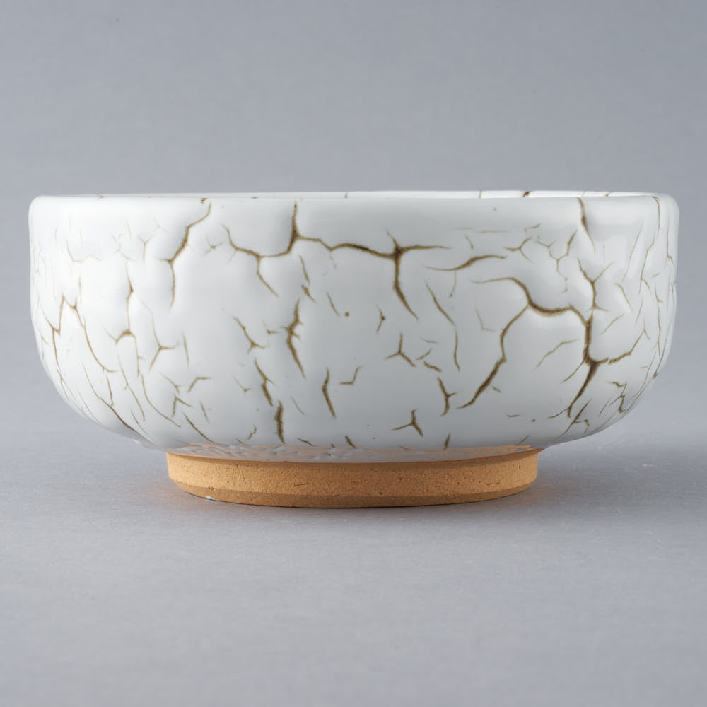 日ノ出窯 龍爪梅花皮 鉢 白 (12cm) 日ノ出窯 陶磁器作家もの