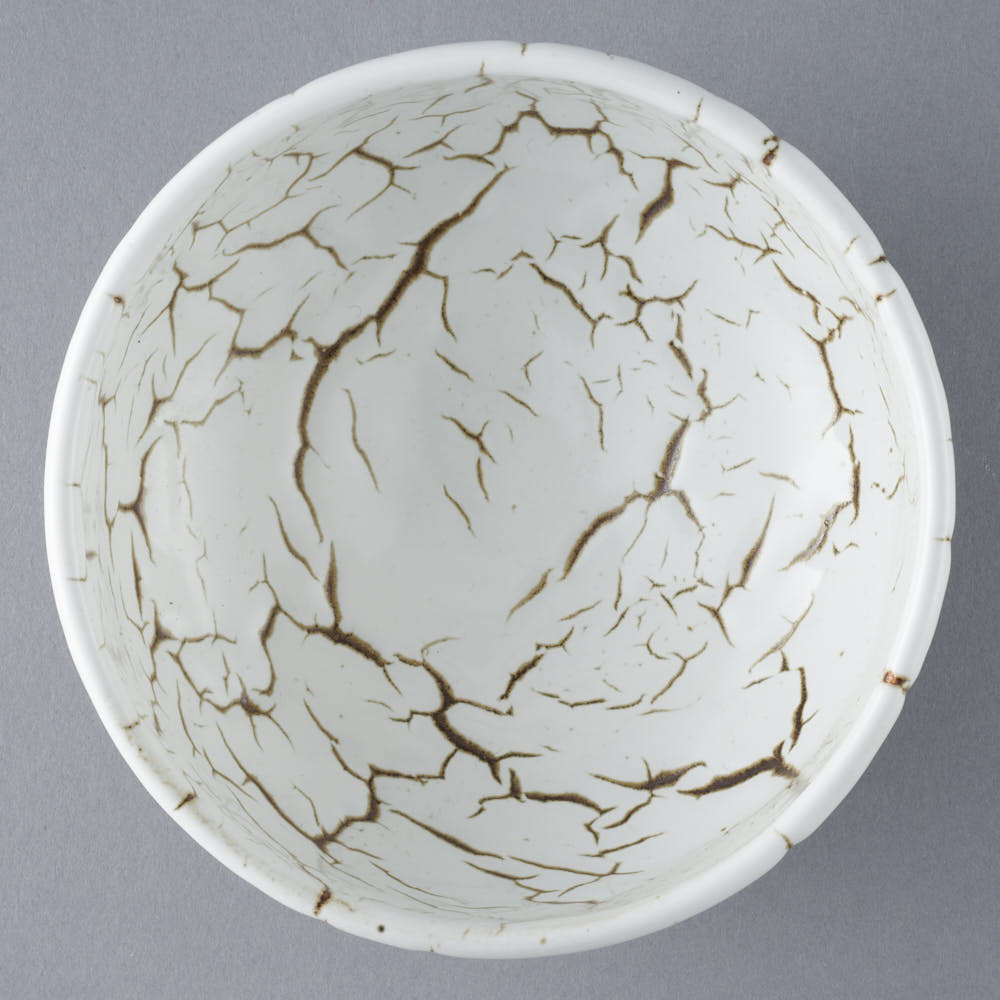 日ノ出窯 龍爪梅花皮 鉢 白 (12cm) 日ノ出窯 陶磁器作家もの