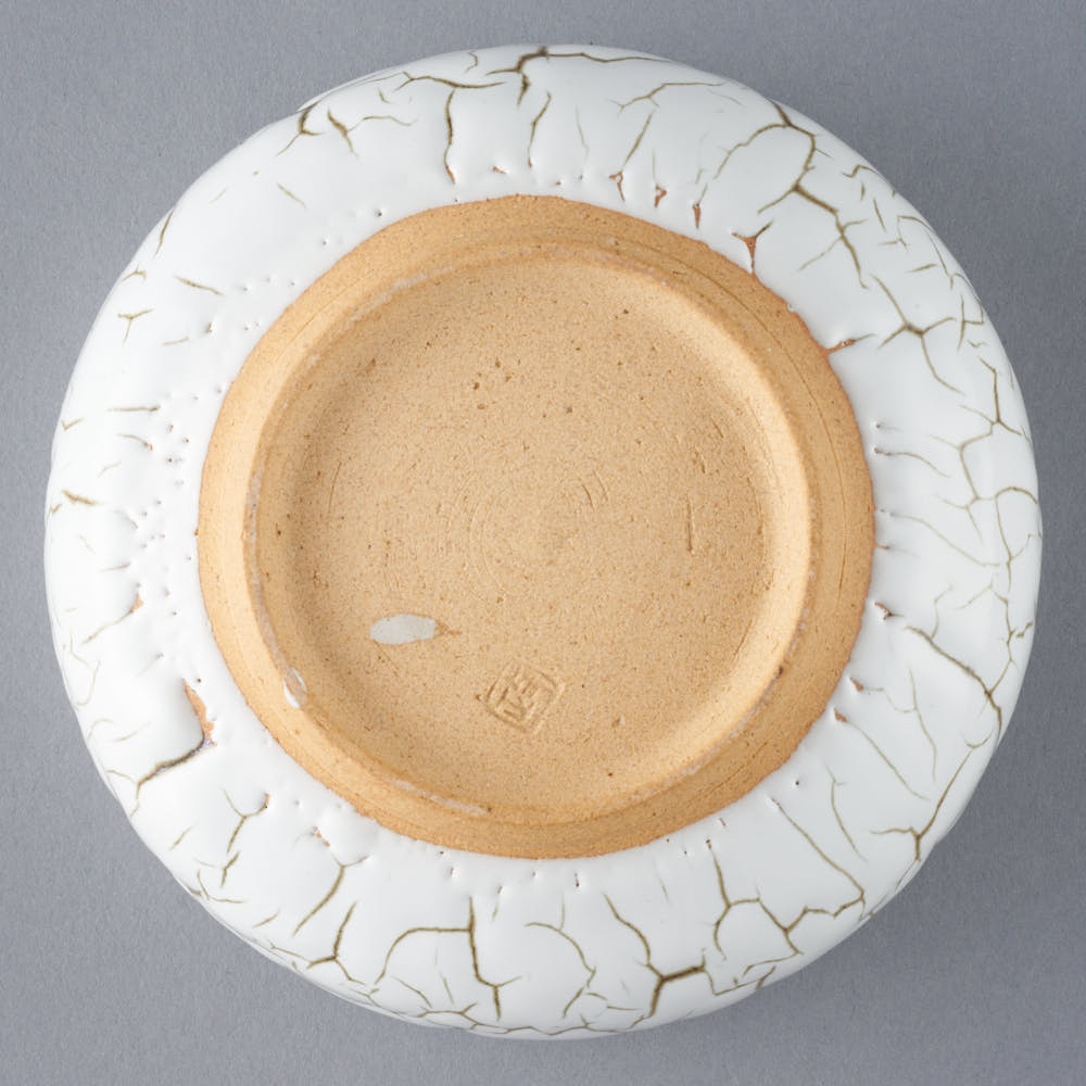 日ノ出窯 龍爪梅花皮 鉢 白 (12cm) 日ノ出窯 陶磁器作家もの
