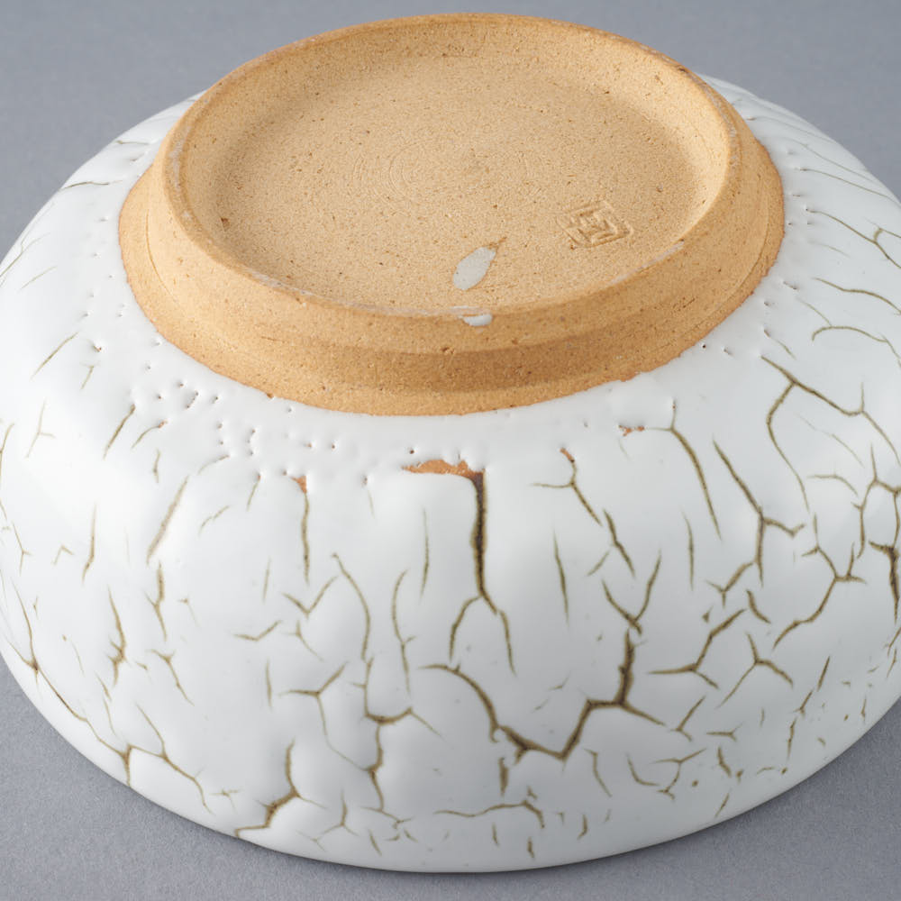 日ノ出窯 龍爪梅花皮 鉢 白 (12cm) 日ノ出窯 陶磁器作家もの