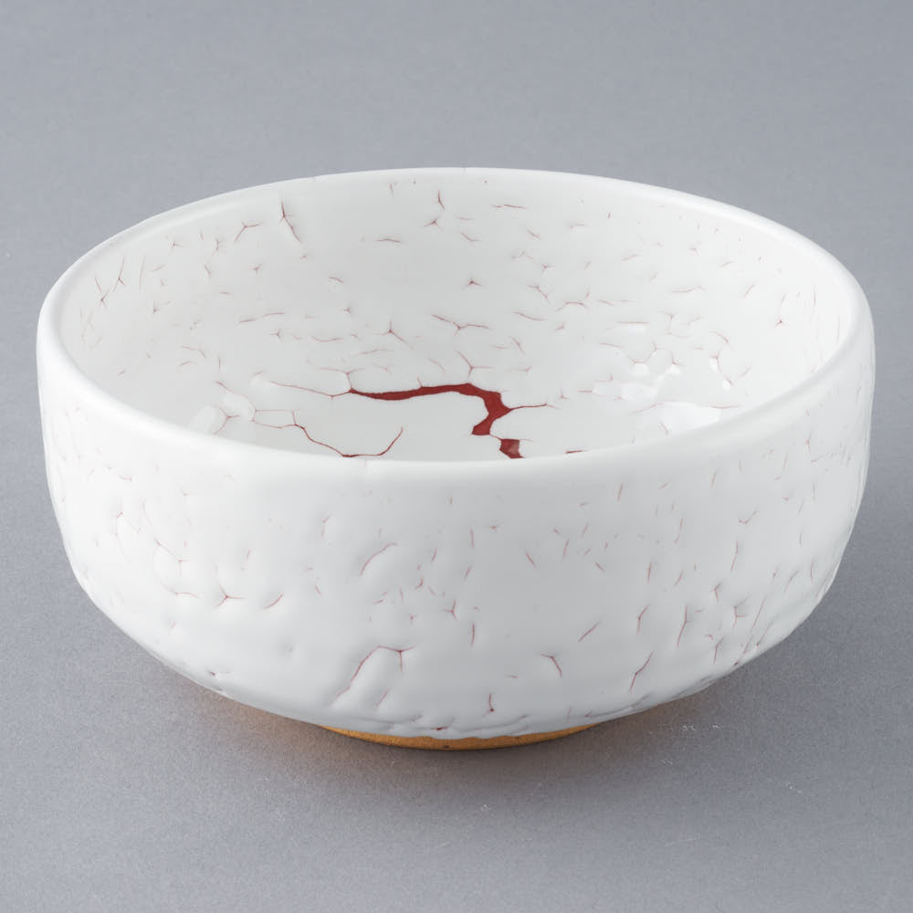 日ノ出窯 龍爪梅花皮 鉢 赤 (12cm) 日ノ出窯 陶磁器作家もの