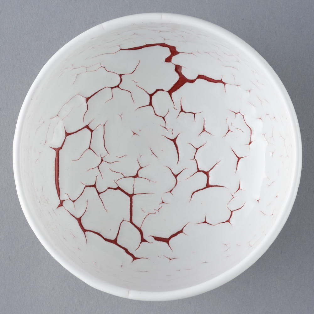 日ノ出窯 龍爪梅花皮 鉢 赤 (12cm) 日ノ出窯 陶磁器作家もの