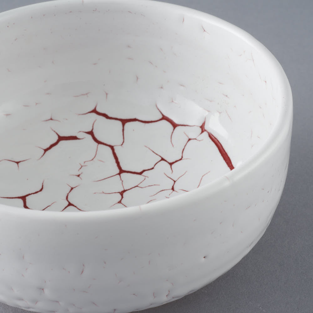 日ノ出窯 龍爪梅花皮 鉢 赤 (12cm) 日ノ出窯 陶磁器作家もの