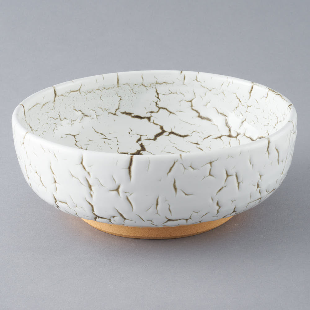 日ノ出窯 龍爪梅花皮 鉢 白 (17cm) 日ノ出窯 陶磁器作家もの