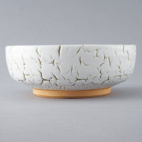 日ノ出窯 龍爪梅花皮 鉢 白 (17cm) 日ノ出窯 陶磁器作家もの