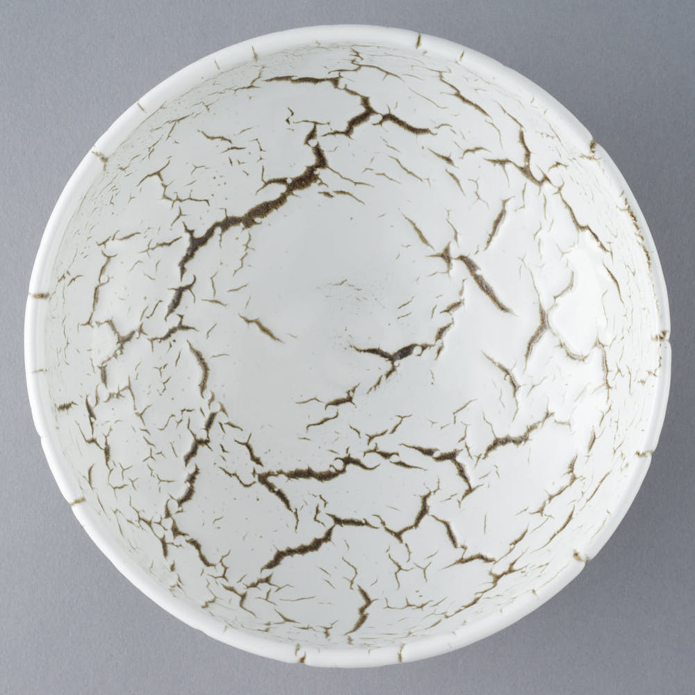 日ノ出窯 龍爪梅花皮 鉢 白 (17cm) 日ノ出窯 陶磁器作家もの