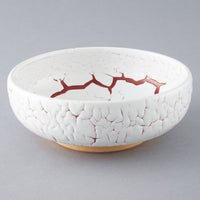 日ノ出窯 龍爪梅花皮 鉢 赤 (17cm) 日ノ出窯 陶磁器作家もの